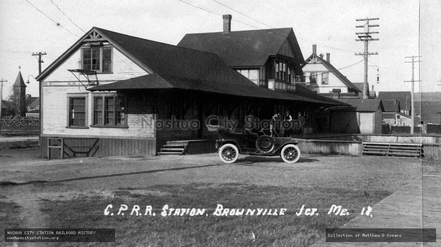 Postcard: Canadian Pacific Railroad Station, Brownville Junction, Maine